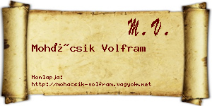 Mohácsik Volfram névjegykártya